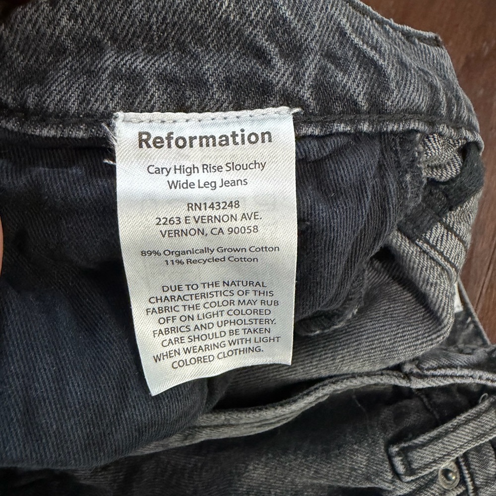 Reformation Cary High Rise Slouchy Wide Leg Jeans Sz 27 - Picture 5 of 5